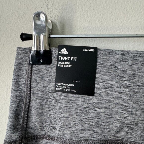 Adidas | NWT Optime Training Mid Waist Bike Shorts in Dark Grey Heather Size M - Picture 10 of 12